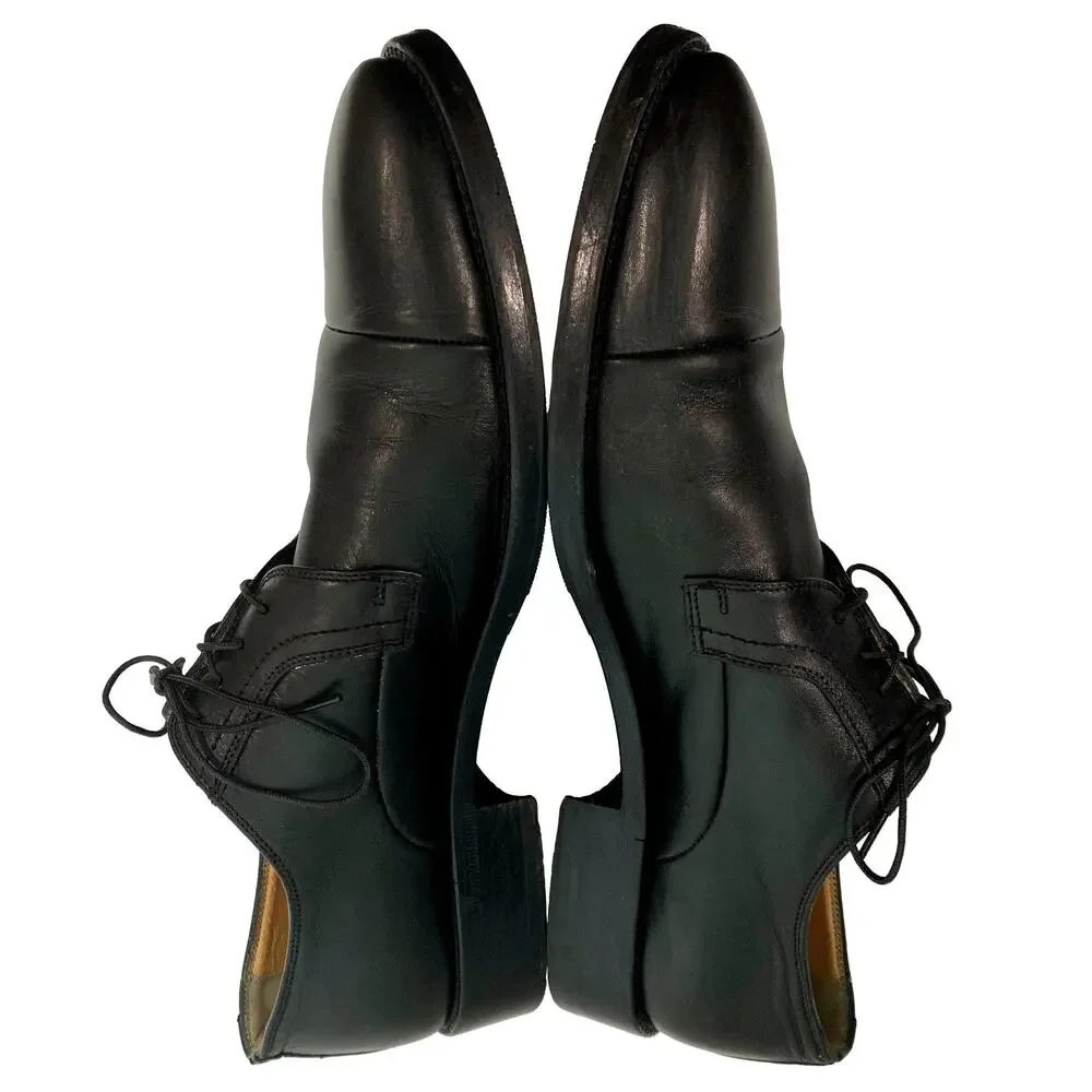 Dolce & Gabbana Black Leather Cap Toe Oxfords Men 9.5
